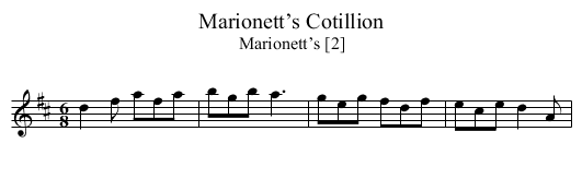Marionett’s Cotillion - staff notation