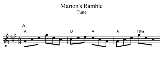 Marion's Ramble - staff notation