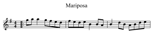 Mariposa - staff notation