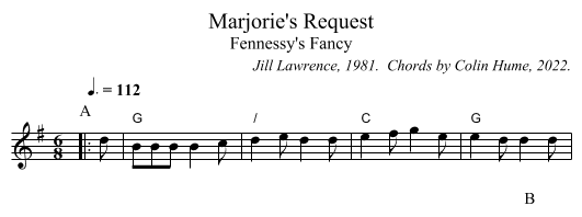 Marjorie's Request - staff notation