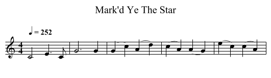 Mark'd Ye The Star - staff notation