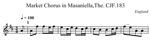 Market Chorus in Masaniella,The. CJF.183 - staff notation