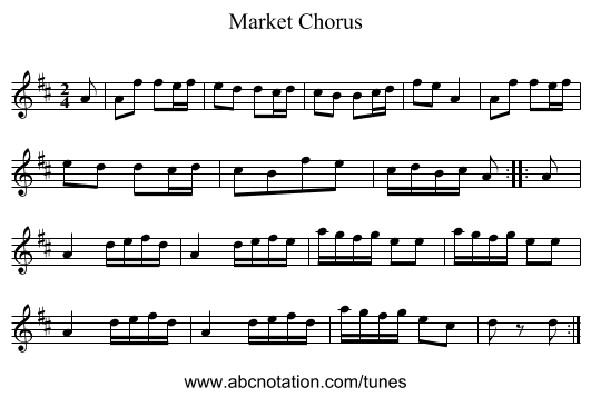 Market Chorus - staff notation