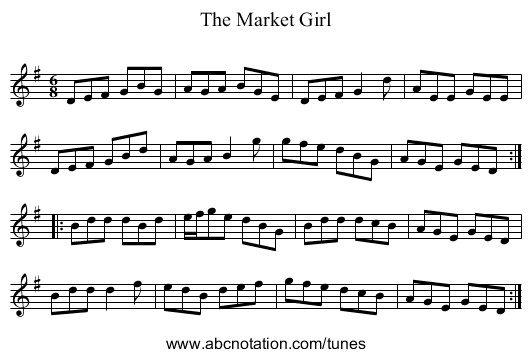 Market Girl, The - staff notation