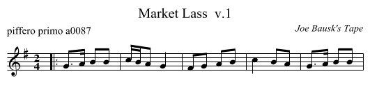 Market Lass  v.1 - staff notation