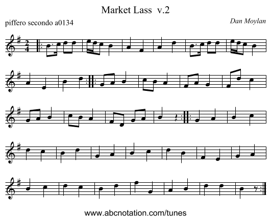 Market Lass  v.2 - staff notation