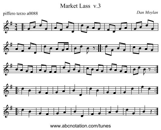 Market Lass  v.3 - staff notation