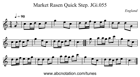 Market Rasen Quick Step. JGi.055 - staff notation