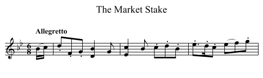 Market Stake, The - staff notation