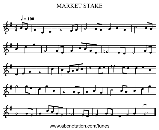MARKET STAKE - staff notation