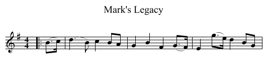 Mark's Legacy - staff notation