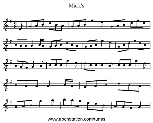 Mark's - staff notation