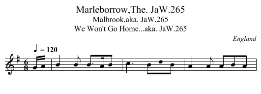 Marleborrow,The. JaW.265 - staff notation