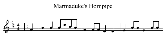 Marmaduke's Hornpipe - staff notation