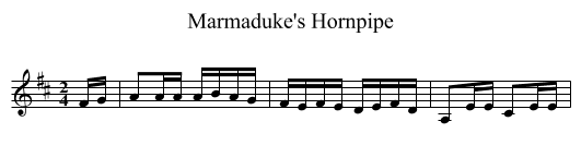 Marmaduke's Hornpipe - staff notation