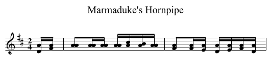 Marmaduke's Hornpipe - staff notation