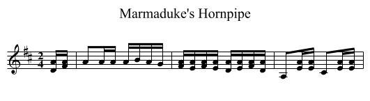 Marmaduke's Hornpipe - staff notation
