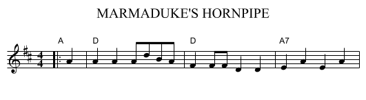 MARMADUKE'S HORNPIPE - staff notation