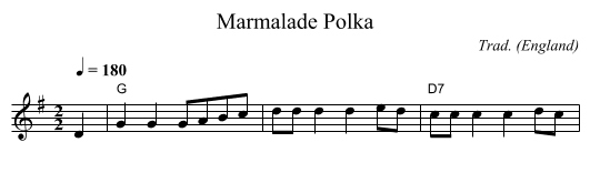 Marmalade Polka - staff notation