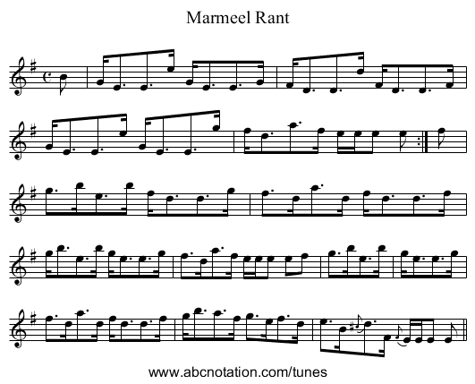 Marmeel Rant - staff notation