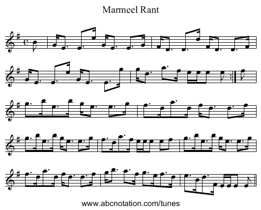 Marmeel Rant - staff notation