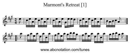 Marmont's Retreat [1] - staff notation