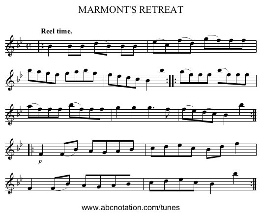 MARMONT'S RETREAT - staff notation