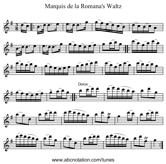 Marquis de la Romana's Waltz - staff notation