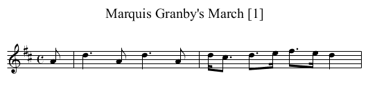 Marquis Granby's March [1] - staff notation
