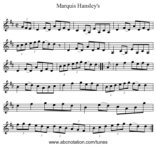 Marquis Hansley's - staff notation