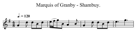 Marquis of Granby - Shambuy. - staff notation