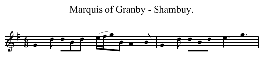 Marquis of Granby - Shambuy. - staff notation