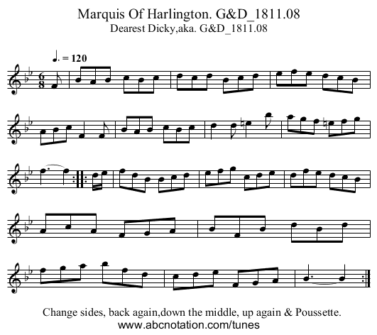 Marquis Of Harlington. G&D_1811.08 - staff notation