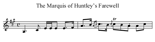 Marquis of Huntley’s Farewell, The - staff notation
