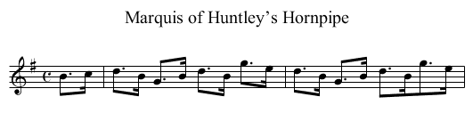 Marquis of Huntley’s Hornpipe - staff notation