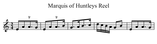Marquis of Huntleys Reel - staff notation