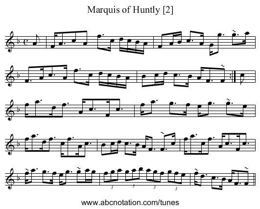 Marquis of Huntly [2] - staff notation