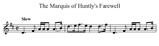 Marquis of Huntly's Farewell, The - staff notation