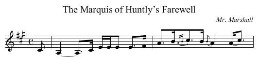 Marquis of Huntly’s Farewell, The - staff notation