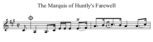 Marquis of Huntly's Farewell, The - staff notation