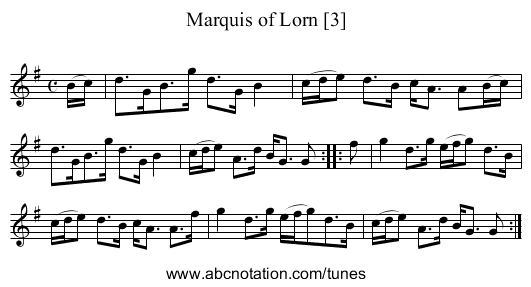 Marquis of Lorn [3] - staff notation