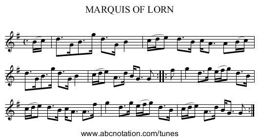 MARQUIS OF LORN - staff notation