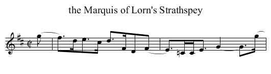 Marquis of Lorn's Strathspey, the  - staff notation