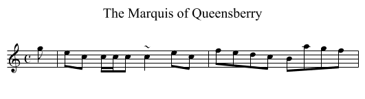 Marquis of Queensberry, The - staff notation