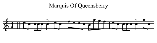 Marquis Of Queensberry - staff notation
