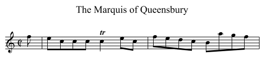 Marquis of Queensbury, The - staff notation