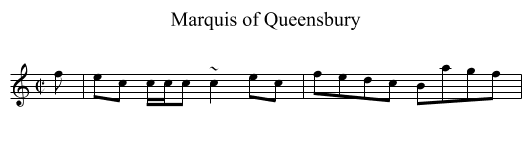 Marquis of Queensbury - staff notation