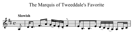 Marquis of Tweeddale's Favorite, The - staff notation