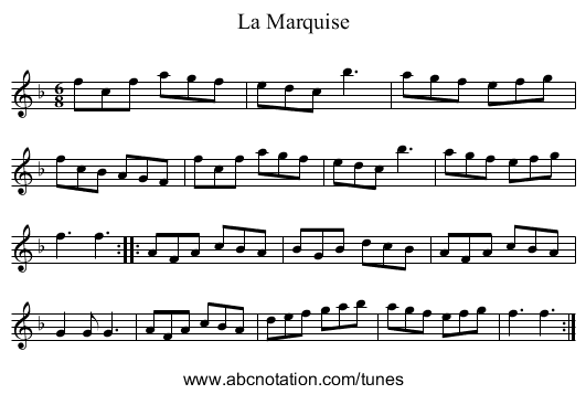 Marquise, La - staff notation