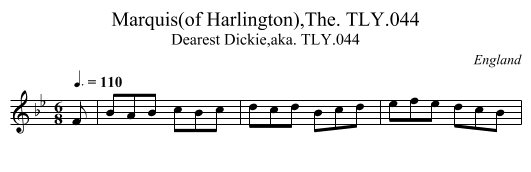 Marquis(of Harlington),The. TLY.044 - staff notation